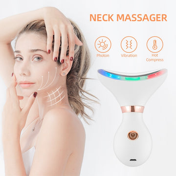 3 Color Neck and Face Photon Light Anti-Wrinkle Firming Skin Care Tool